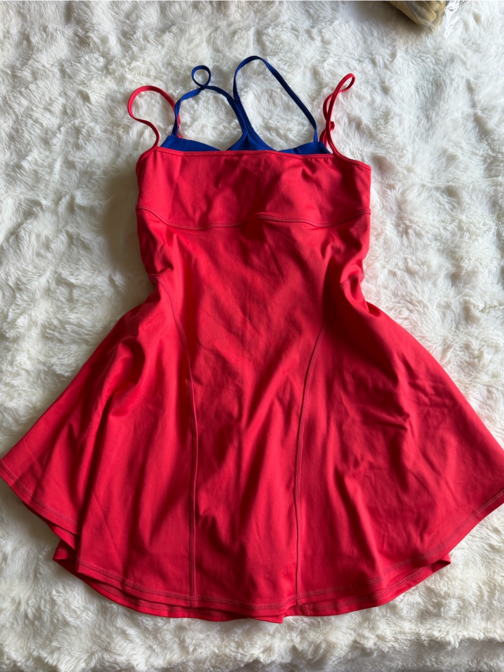 Free People red and Blue Scoop Neck Sleep Dress